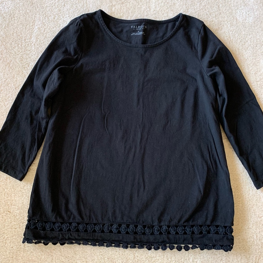 Talbots Black Scoop Neck Top